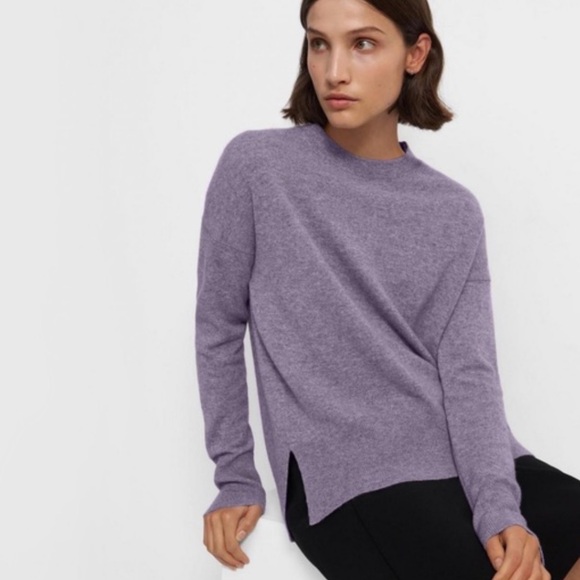Theory Karenia 100% Cashmere Sweater in Iris Melange - Picture 1 of 9